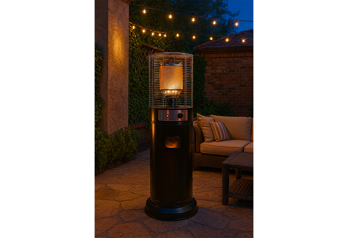 Απεικονίζεται η σόμπα σε αυλή.